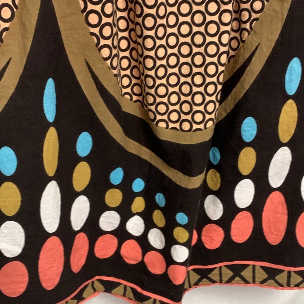 VTG Blue Plate Women's Brown Crochet Strap Dot Print Sleeveless Tank Top L - Picture 6 of 10